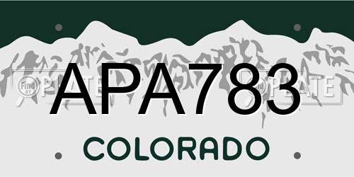 APA783 Colorado License Plate