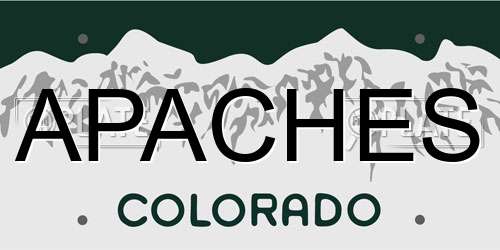 APACHES Colorado License Plate