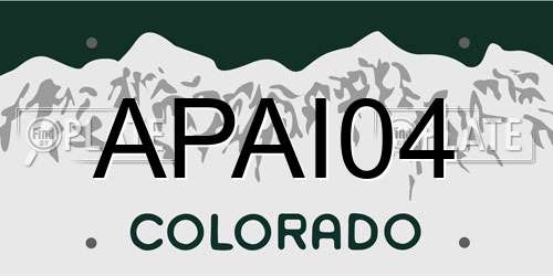 APAI04 Colorado License Plate