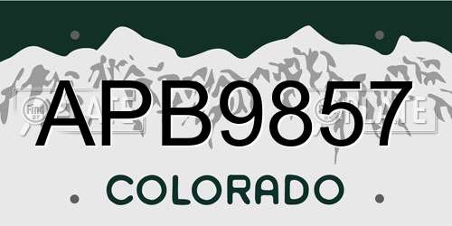 APB9857 Colorado License Plate