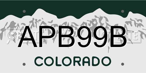 APB99B Colorado License Plate