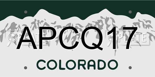 APCQ17 Colorado License Plate