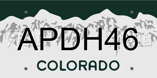 APDH46 Colorado License Plate