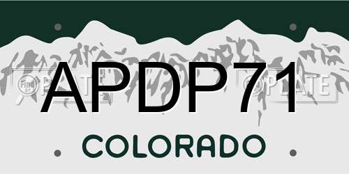 APDP71 Colorado License Plate