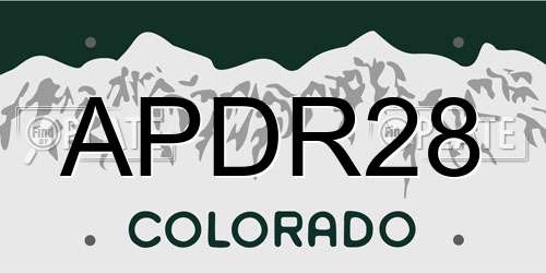 APDR28 Colorado License Plate