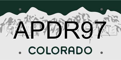 APDR97 Colorado License Plate