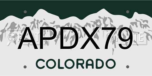 APDX79 Colorado License Plate