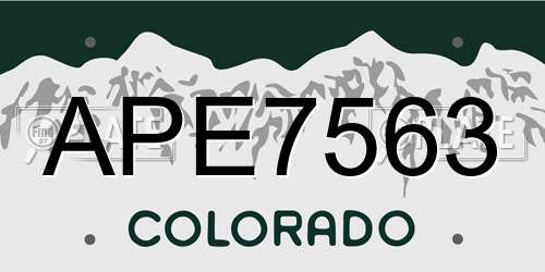 APE7563 Colorado License Plate