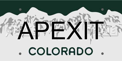 APEXIT Colorado License Plate
