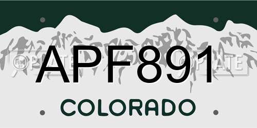 APF891 Colorado License Plate