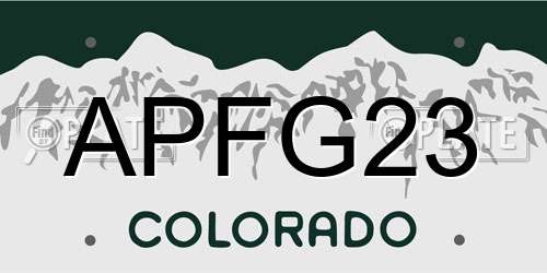 APFG23 Colorado License Plate
