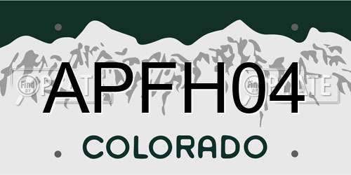 APFH04 Colorado License Plate