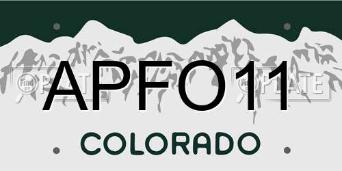 APFO11 Colorado License Plate