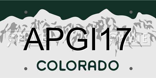 APGI17 Colorado License Plate