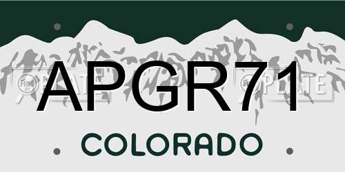 APGR71 Colorado License Plate