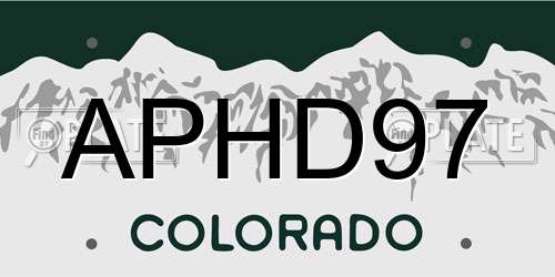 APHD97 Colorado License Plate