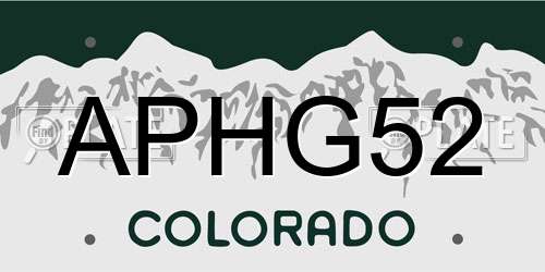 APHG52 Colorado License Plate