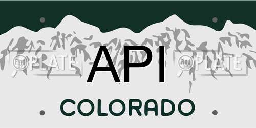 API Colorado License Plate
