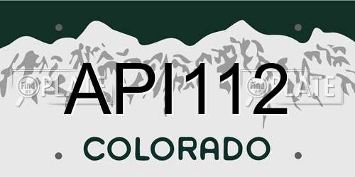 API112 Colorado License Plate