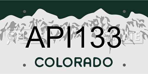 API133 Colorado License Plate