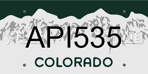 API535 Colorado License Plate