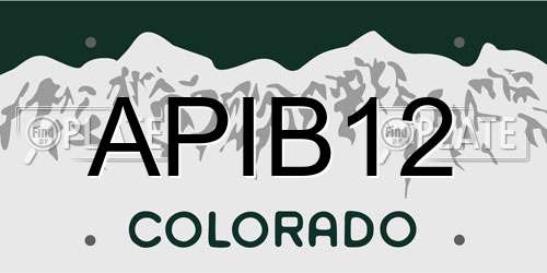 APIB12 Colorado License Plate