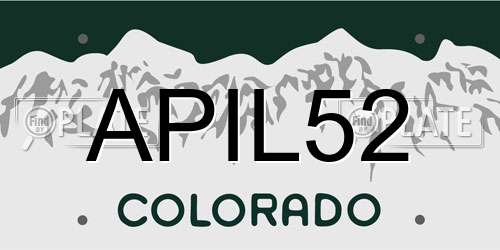 APIL52 Colorado License Plate