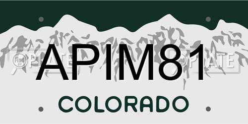 APIM81 Colorado License Plate