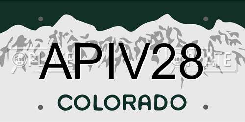APIV28 Colorado License Plate