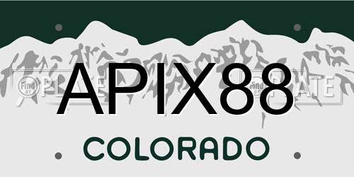 APIX88 Colorado License Plate