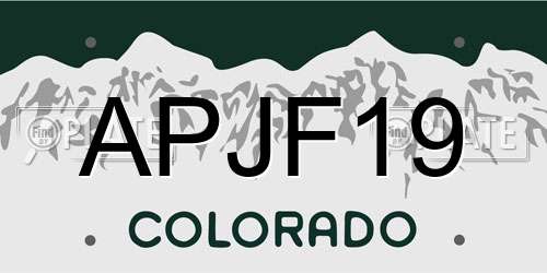 APJF19 Colorado License Plate