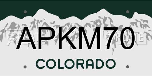 APKM70 Colorado License Plate