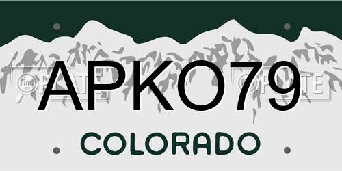 APKO79 Colorado License Plate
