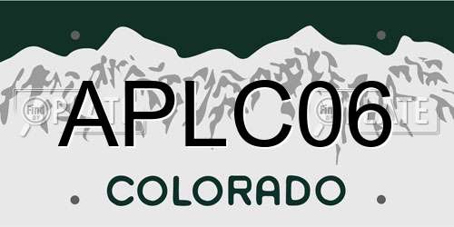 APLC06 Colorado License Plate