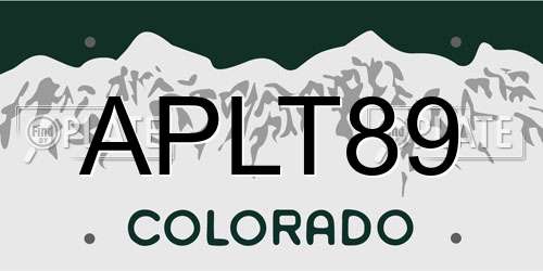 APLT89 Colorado License Plate