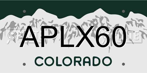 APLX60 Colorado License Plate