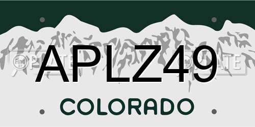 APLZ49 Colorado License Plate