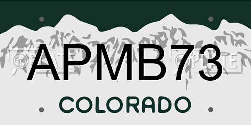 APMB73 Colorado License Plate