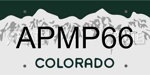APMP66 Colorado License Plate