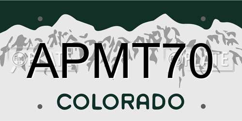 APMT70 Colorado License Plate