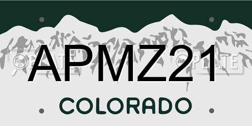 APMZ21 Colorado License Plate