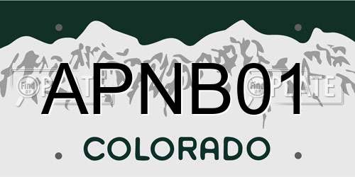 APNB01 Colorado License Plate