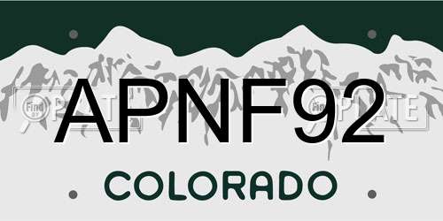 APNF92 Colorado License Plate