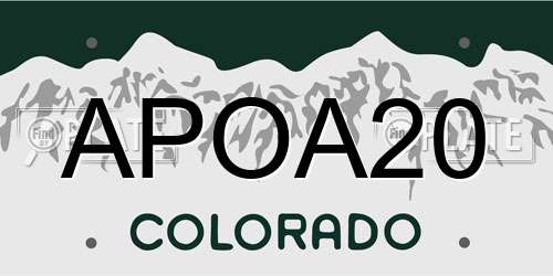 APOA20 Colorado License Plate