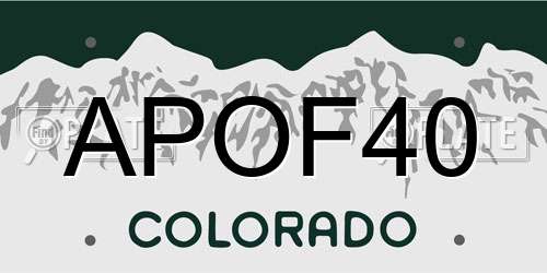 APOF40 Colorado License Plate