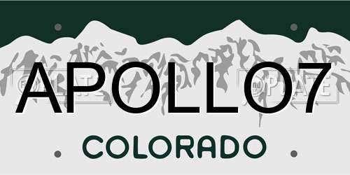 APOLLO7 Colorado License Plate