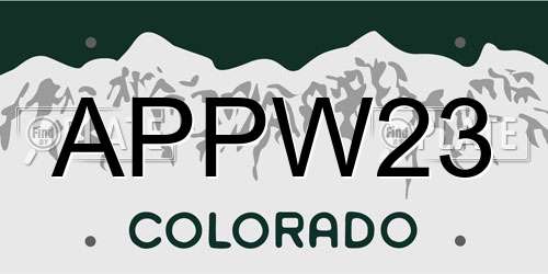 APPW23 Colorado License Plate