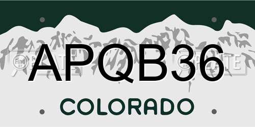 APQB36 Colorado License Plate