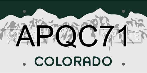 APQC71 Colorado License Plate