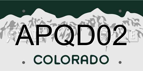 APQD02 Colorado License Plate